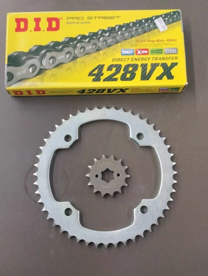 JUEGO CADENA Y PIÑÓN D.I.D 428VX 13 (-1)/48 KIT YAMAHA RAPTOR 125 2011-13 Foto 1 de 1