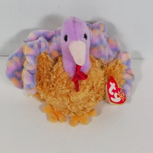 Ty Tommy Turkey Beanie Babies Collection Plush Toy With Heart Tag - Nov. 21 2002 - Picture 1 of 6