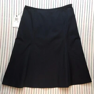 1097 Anne Klein A-Line Skirt Women's Size 4 BLUE Flare Midi Knee Length Pockets - Picture 1 of 12