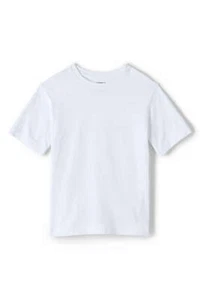 Land's End Little Boys Short Sleeve Essential Tee Shirt Size Large White LG - Picture 1 of 3