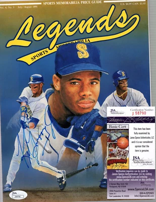 KEN GRIFFEY JR. HOF Auto 91 Legends Sports Memorabilia Magazine Vol4 #3 JSA💎COA - Image 1 of 4