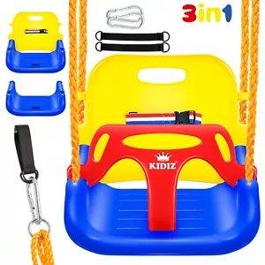KIDIZ® Babyschaukel Kinderschaukel 3 in 1 Babysitz Schaukelsitz Gartenschaukel - Bild 1 von 9
