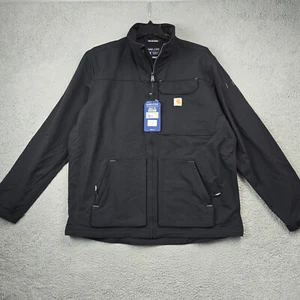 Carhartt RAIN Jacket MENS EXTRA LARGE XL TALL BLACK OUTDOOR Lightweight FLEX NWT - Picture 1 of 23