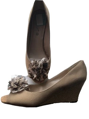 Unisa womens shoes Brown Fabric Peep-toe Wedge - Image 1 of 4