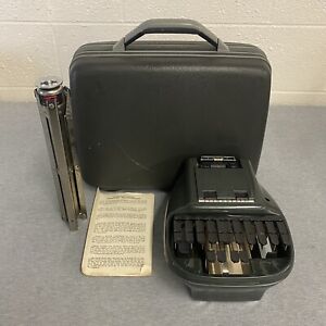 Stenograph Reporter Model Vintage Shorthand Machine W/ Tripod & Samsonite Case