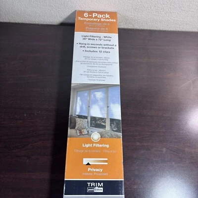 Original Light Filtering Pleated Paper Shade White, 36” x 72”, 6-Pack - Image 1 of 4