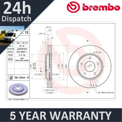 Kit de pastillas y disco de freno delantero Brembo eléctrico #2 para Nissan Leaf NV200 Foto 1 de 4