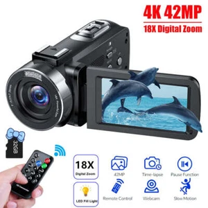 4K 30FPS Video Camera Camcorder 42MP 18x Zoom Digital Vlogging Camera 270°Screen - Picture 1 of 9