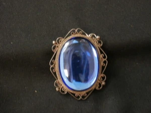 Broche/broche único vintage de plata esterlina azul piedra suroeste. #2068 - Imagen 1 de 6