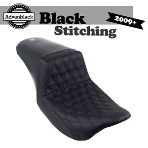 Advanblack Assault Seat Black Stitching Fits 2009+ Harley Electra Road Street - Foto 1 di 8