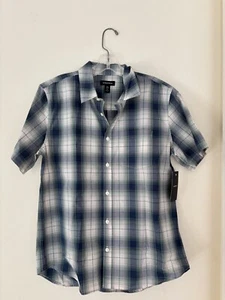 NWT Nordstrom Kids Button Up Shirt Plaid Short Sleeve XXL - Picture 1 of 3