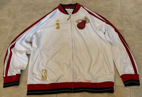 Miami Heat Championship Jacket TRB Adidas 2005 20012 2013 White Adult Zip XL Cover