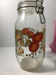 Vintage 10" Glas Dose Einmachglas mit Pilzen und Gemüse ARC Frankreich - Bild 1 von 8