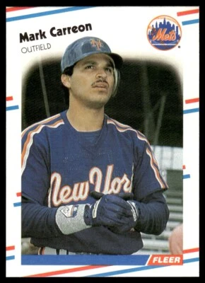 1988 Fleer #129 Mark Carreon - New York Mets - Rookie - Image 1 of 2
