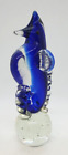 Vintage Handblown Glass Seahorse Paperweight Murano Style 7" Tall Blue Bubble Ba