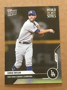 2020 Topps Now #WS-12 CHRIS TAYLOR World Series Champion Dodgers 3,157 Print Run