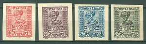 SHS CROATIA 1918 - INDEPENDENCE DAY 'Listopad' MI. 51U/54U imperforated NG SET - Picture 1 of 1