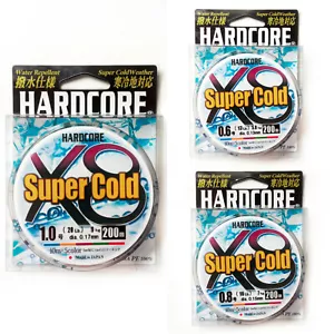 DUEL HARDCORE SUPER COLD X8 PE Braid Line Premium 200m Japan ALLE GRÖSSEN - Bild 1 von 4