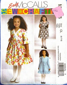 Abito Mccalls modello 5966 bambino EZ foderato bambina taglia 6 7 8 fuori produzione - Foto 1 di 2