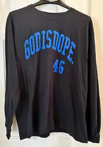 God Is Dope Mens Black Crew Neck Long Sleeve Comfort Pullover T Shirt Size Large - Picture 1 of 3