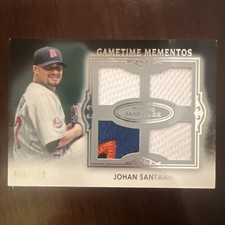 Johan Santana Card 2011 Topps Marquee Gametime Mementos 4 Color Quad Relics #199