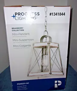 PROGRESS LIGHTING BRADBERRY COLLECTION PENDANT LIGHT ANTIQUE WHITE FARMHOUSE NIB - Picture 1 of 3