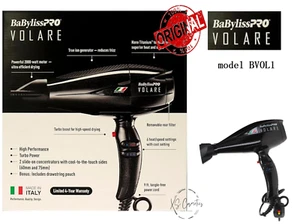 BaBylissPRO Nano Titanium Volare V1 Full-Size Dryer Ferrari-Designed Engine Blac - Picture 1 of 1
