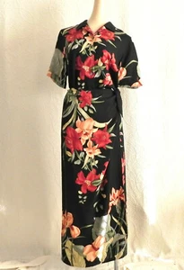 Maxi falda Tommy Bahama 2 piezas con botones manga corta/envolvente seda floral talla S - Imagen 1 de 11