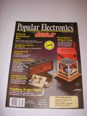POPULAR ELECTRONICS Magazine, MARCH 1989, INVENTIONS OF E.H. ARMSTRONG, RADIO! - Image 1 of 2