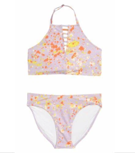 Treasure & Bond Swimsuit Set Purple Splatter High Neck Girls Sz 10 NEW NWT N36 - Image 1 of 1