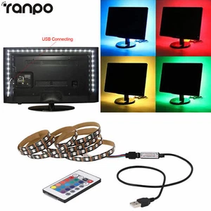 RGB Tira de Luces LED TV Parte Trasera Kit Iluminación +USB IR Remoto DC 5V 5050 - Imagen 1 de 12