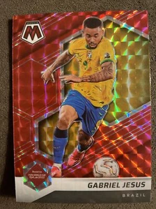 2021 Panini Mosaic FIFA Road World Cup Reactive Red Prizm Gabriel Jesus 160 - Picture 1 of 2