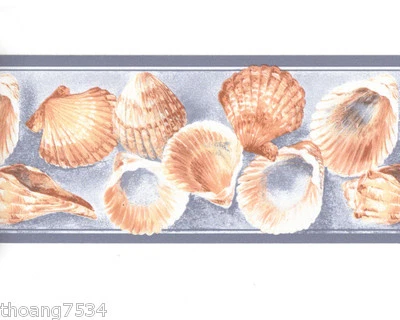 Синяя морская раковина ракушка ванная комната обои кайма EH99900 - Изображение 1 из 2