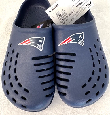 Zapatillas zueco sin cordones New England Patriots NFL juveniles azul marino medianas 13-1 Foto 1 de 4