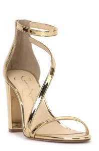 Jessica Simpson Sloyan Blockabsatz Sandalen Gold Metallic Größe 8 - Bild 1 von 5