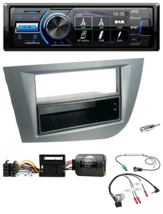 JVC Bluetooth Lenkrad USB DAB Autoradio für Seat Leon 2005-2010 dunkelgrau metal - Bild 1 von 12