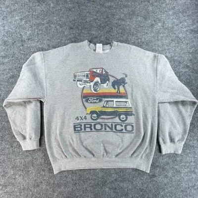 Sudadera Comida Chatarra Ford Bronco Para Hombre Grande Gris 4x4 Estilo Vintage Cuello Redondo Top Foto 1 de 4