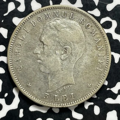 1906 Romania 5 Lei Lot#JM9984 Large Silver! - Image 1 of 2