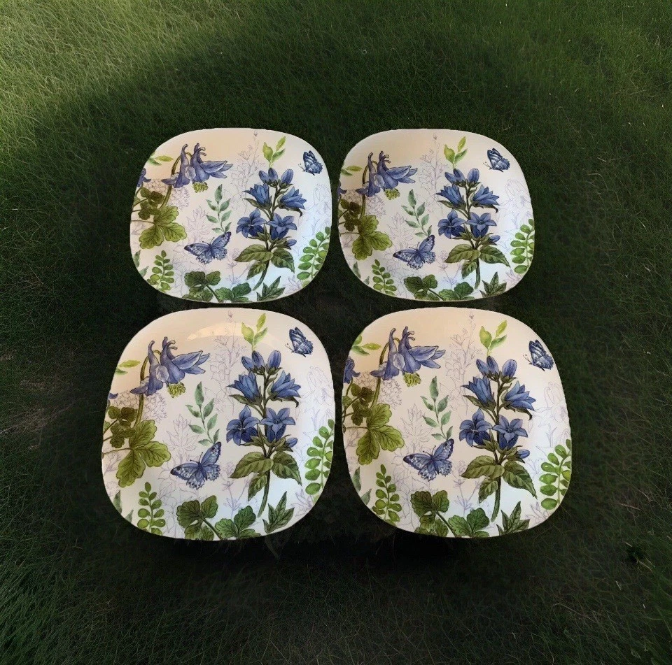 Set of 4 Butterflies Certified International 10" Melamine Plates Elena Vladykina - Image 1 of 4