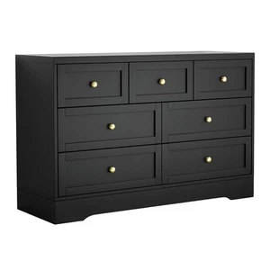 Artiss 7 Chest of Drawers Dresser Table Black - Picture 1 of 7