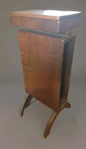 Antique Wood Mcm Telephone Stand Table Cubby Phone Books Magazines Pens 28" - Picture 1 of 10