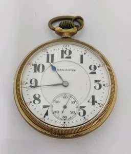 Hamilton 10k GF Grade 992 16s 21J Railroad Taschenuhr läuft nicht - Bild 1 von 4