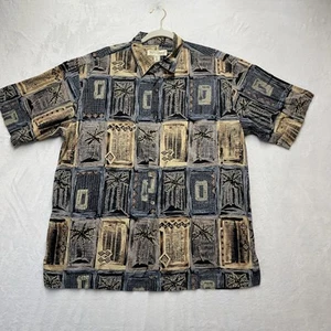 Tori Richard Shirt Mens Large Tribal Hawaiian Vacation Lawn Honolulu Resort VTG - Picture 1 of 7