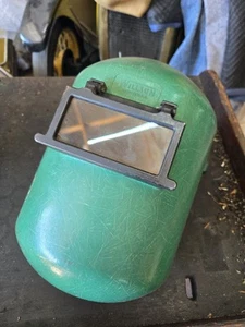 Vintage Willson Green Fiberglass Industrial Welding Helmet Foundry - Picture 1 of 7