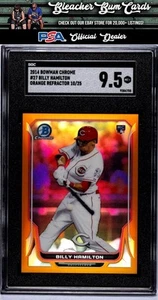 2014 Bowman Chrome 27 Billy Hamilton Orange Refractor /25 RC SGC 9.5 - Picture 1 of 2