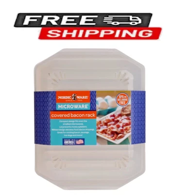 Estante para tocino microondas con tapa para salchichas para perros calientes parrilla sartén bandeja utensilios de cocina EE. UU. Foto 1 de 4