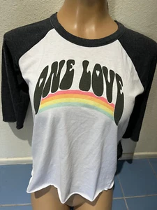 CHASER One Love Graphics White/Black 3/4 Sleeve T Shirt - Kids Sz 12 - Picture 1 of 9
