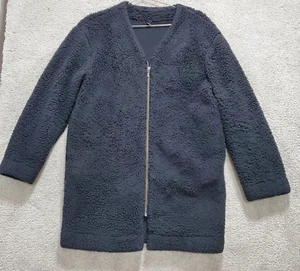 Uniqlo Jacket Women's XS Black Fleece Sherpa Oversized Cozy Plush Teddy - Picture 1 of 14