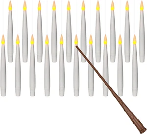 20Pcs Flameless Taper Floating Candles with Magic Wand Remote, Flickering Warm L - Picture 1 of 7