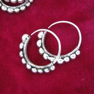 Personality fashinal nice gift pure handmade Miao silver circle earring 1pair - Picture 1 of 10